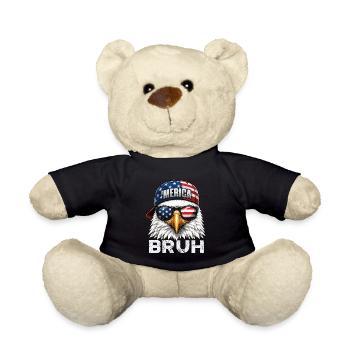 Bruh Patriotic Fourth July Meme Humor - Teddy - Schwarz - Vorne