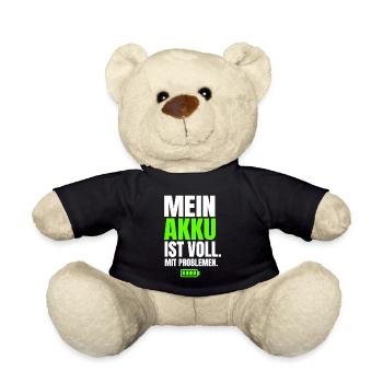 Mein Akku Ist Voll Mit Problemen - Teddy - Schwarz - Vorne