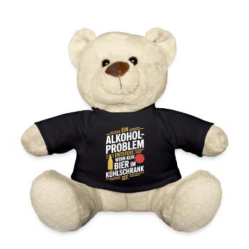 Bier Spruch Alkohol Problem Männerabend JGA Herren - Teddy - Schwarz - Vorne