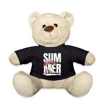 Summer duck with parasol & glasses - Teddy Bear - black - Front