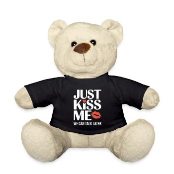 Just Kiss Me Talk Later Küss Mich JGA Single Party - Teddy - Schwarz - Vorne