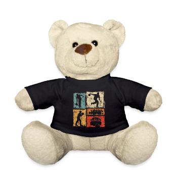Bowling Kegeln Vintage-Grafik Für Bowlingspieler - Teddy - Schwarz - Vorne