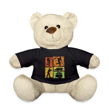 Bowling Retro-Grafik Für Bowlingspieler - Teddy - Schwarz - Vorne