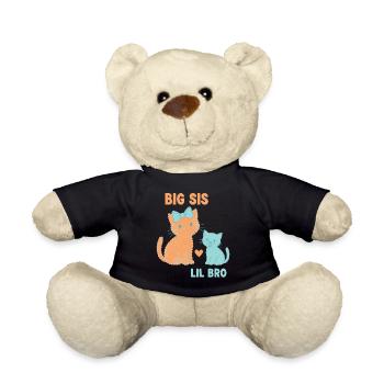 Geschlechterenthüllung Babyparty Große Schwester Kleiner Bruder Baby - Teddy - Schwarz - Vorne