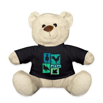 Hühner Retro Grafik für Landwirt und Bauernhof - Teddy - Schwarz - Vorne