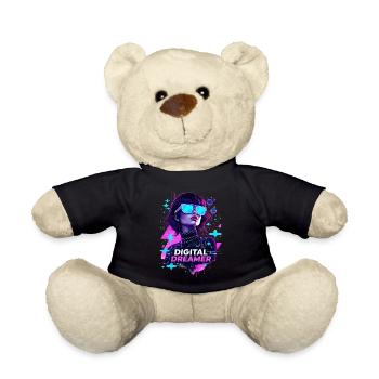 Digital Dreamer Cyberpunk Girl - Teddy Bear - black - Front