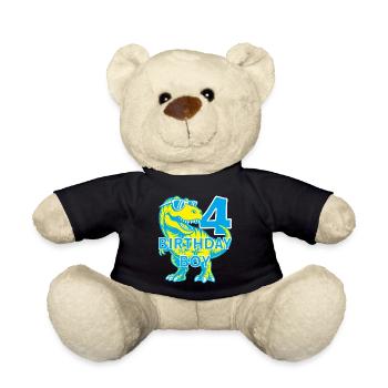 DINO 4 ANS DINOSAURE 4E ANNIVERSAIRE - Nounours - noir - Devant