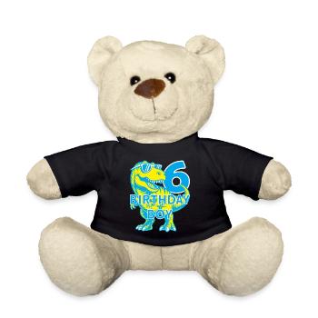 DINO 6 JAHRE DINOSAURIER 6. GEBURTSTAG - Teddy - Schwarz - Vorne