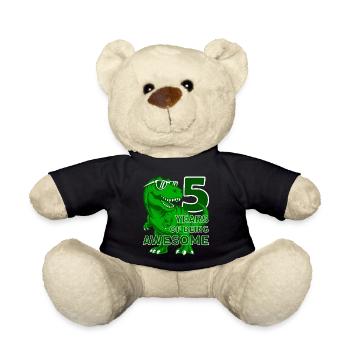 DINO 5 JAHRE DINOSAURIER 5. GEBURTSTAG - Teddy - Schwarz - Vorne