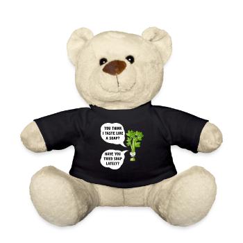 T-shirt blague au savon au céleri - Nounours - noir - Devant