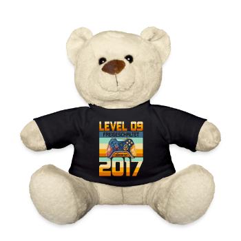 9. Geburtstag Junge Mädchen 2017 Gaming Gamer - Teddy - Schwarz - Vorne