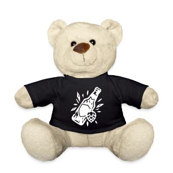 Bière, houblon, bière en bouteille - Nounours - noir - Devant