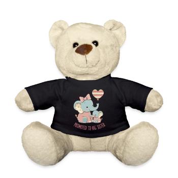 Gender Reveal Baby Shower Promoted To Big Sister - Teddy Bear - black - Front