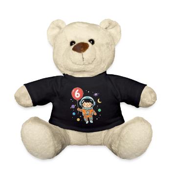Balloon 6 Birthday Sixth Birthday Gift - Teddy Bear - black - Front