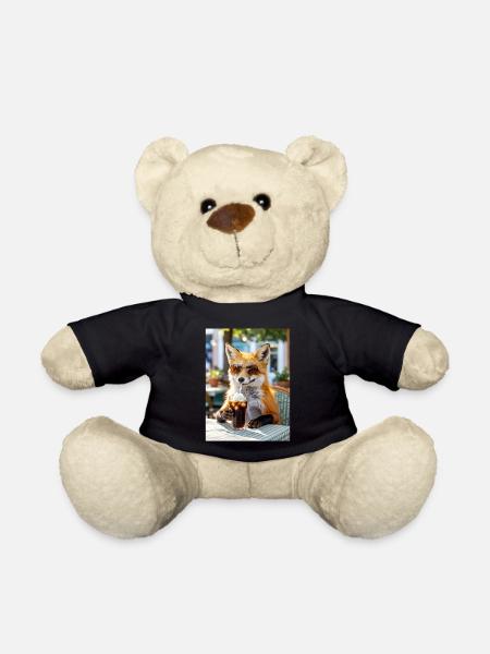 Fuchs mit Sonnenbrille am Café - Teddy - Schwarz