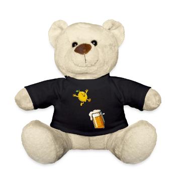 Radler Bier Lustige Zitrone Und Bierglas - Teddy - Schwarz - Vorne