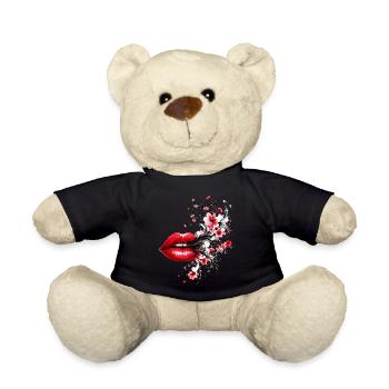 Lèvres rouges avec de la fumée de fleur - Nounours - noir - Devant