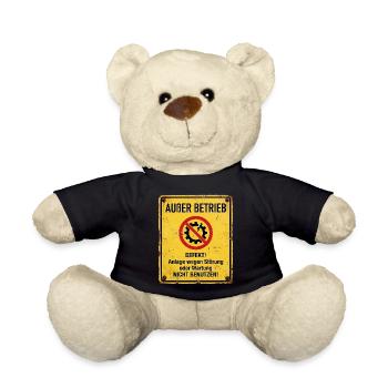 Außer Betrieb Warnschild - Teddy - Schwarz - Vorne