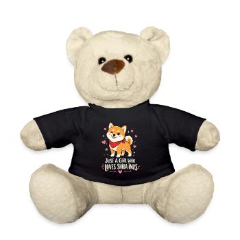 La fille aime Shiba Inus Doge Kawaii Maman - Nounours - noir - Devant