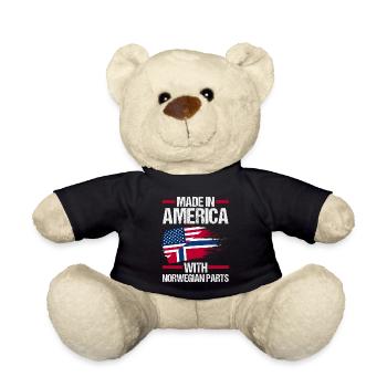 Norway Norge America Patriotic Fjords Scandinavian - Teddy Bear - black - Front