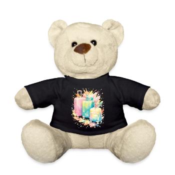 Reisekoffer Pastel Colour Splash Art - Teddy - Schwarz - Vorne