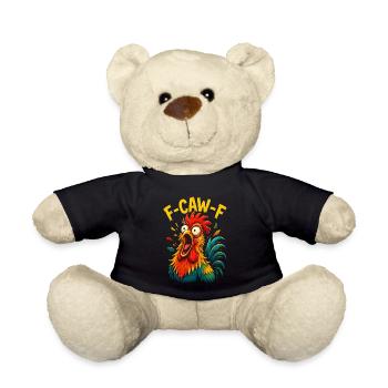 F Caw F Rooster Funny Bird Chicken - Teddy Bear - black - Front