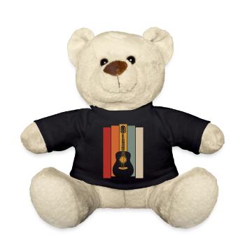 Retro Guitar Graphic - Musician Guitarist - Teddy Bear - black - Front