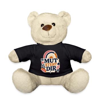 Mut steht dir – Positives Statement - Teddy - Schwarz - Vorne