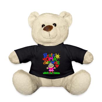 Beste Oma der Welt gemaltes Geschenk vom Enkelkind - Teddy - Schwarz - Vorne