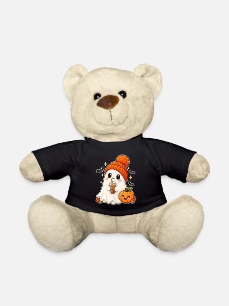 Cozy Ghost and Pumpkin Halloween - Teddy - Schwarz