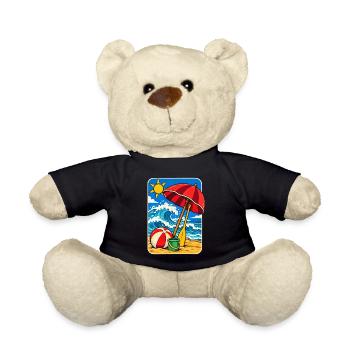 Retro Sunny Beach Day Illustration - Teddy - Schwarz - Vorne