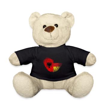 Albanien Fingerabdruck für stolze Deutsch-Albaner - Teddy - Schwarz - Vorne