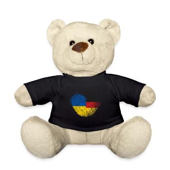 Ukraine Fingerabdruck für stolze Deutsch-Ukrainer - Teddy - Schwarz - Vorne