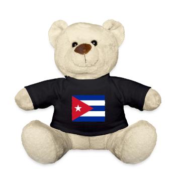 Kuba Flagge Karibik Urlaub Cuba Reise Havanna - Teddy - Schwarz - Vorne