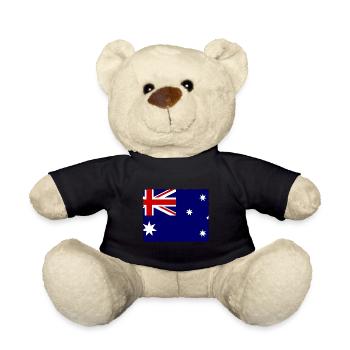 Australia Flag Down Under Australian Flag - Teddy Bear - black - Front