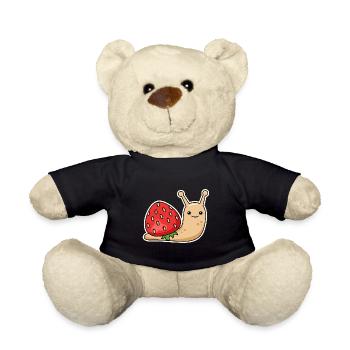 Snail and strawberry design for snail lovers - Teddy Bear - black - Front