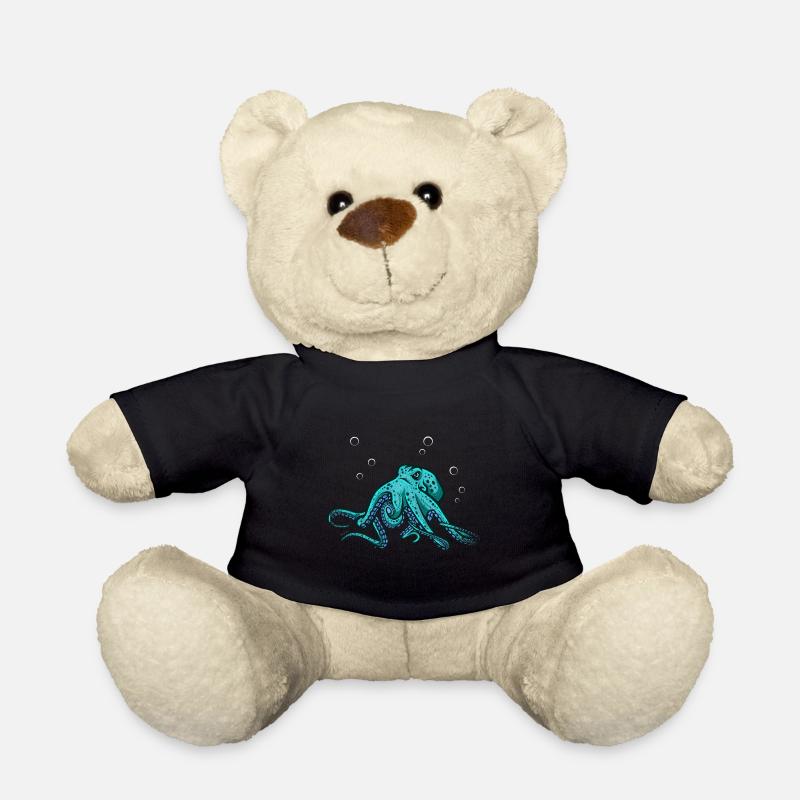 Oktopus Krake Meerestier - Teddy - Schwarz
