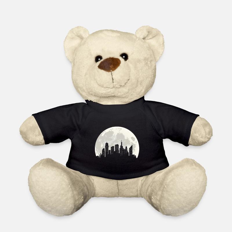 Stadt und Mond Silhouette - Teddy - Schwarz