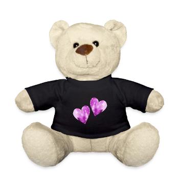 Herzen Verliebt Valentinstag - Teddy - Schwarz - Vorne