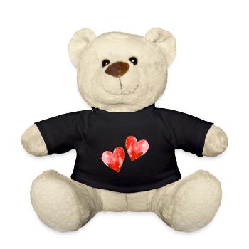 Herzen Verliebt Hochzeit Valentinstag - Teddy - Schwarz - Vorne