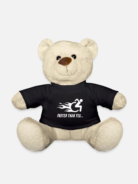 Wheelchair handicap humor disability wheelchair - Teddy Bear - black