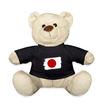 Drapeau du Japon Look Usé Nihon Drapeau Japonais - Nounours - noir - Devant