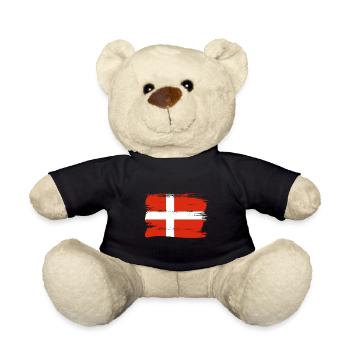 Flag of Denmark Scandinavia Danish Flag Travel - Teddy Bear - black - Front
