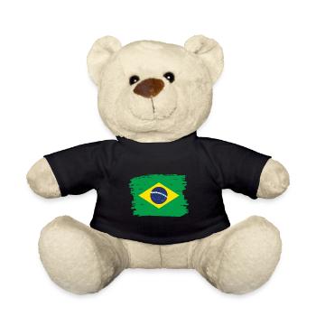Drapeau du Brésil Drapeau de l’Amérique du Sud - Nounours - noir - Devant