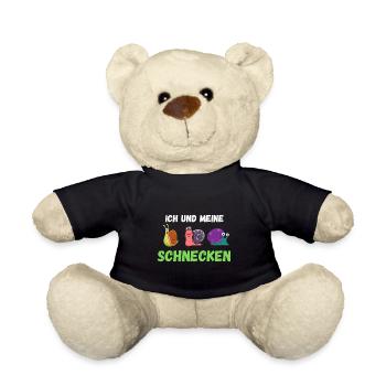 Ich und meine Schnecken Motiv Geschenk lustig - Teddy - Schwarz - Vorne