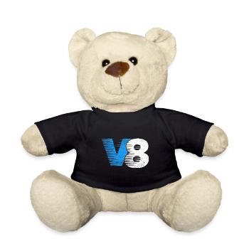 V8 cylinder engine design for muscle car fans - Teddy Bear - black - Front