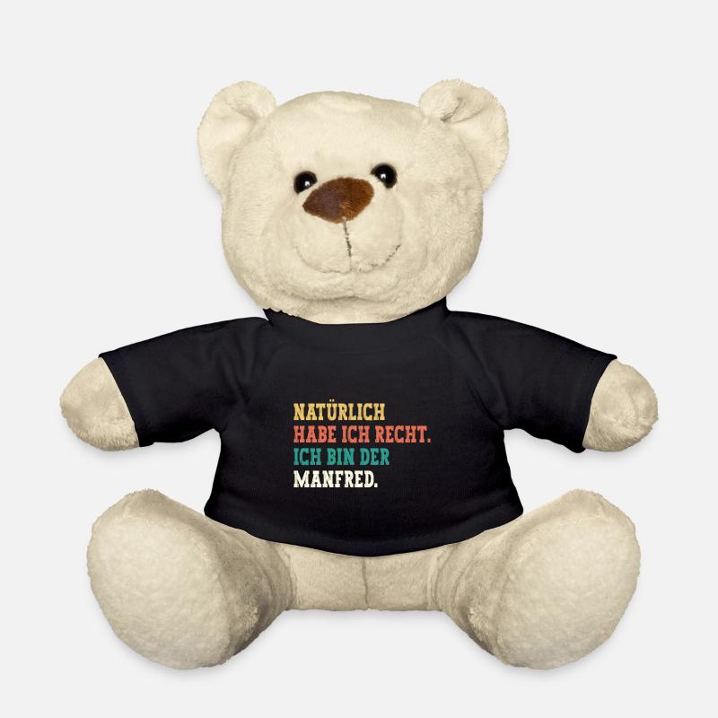 Manfred Lustiger Spruch Vorname Name Manfred - Teddy - Schwarz