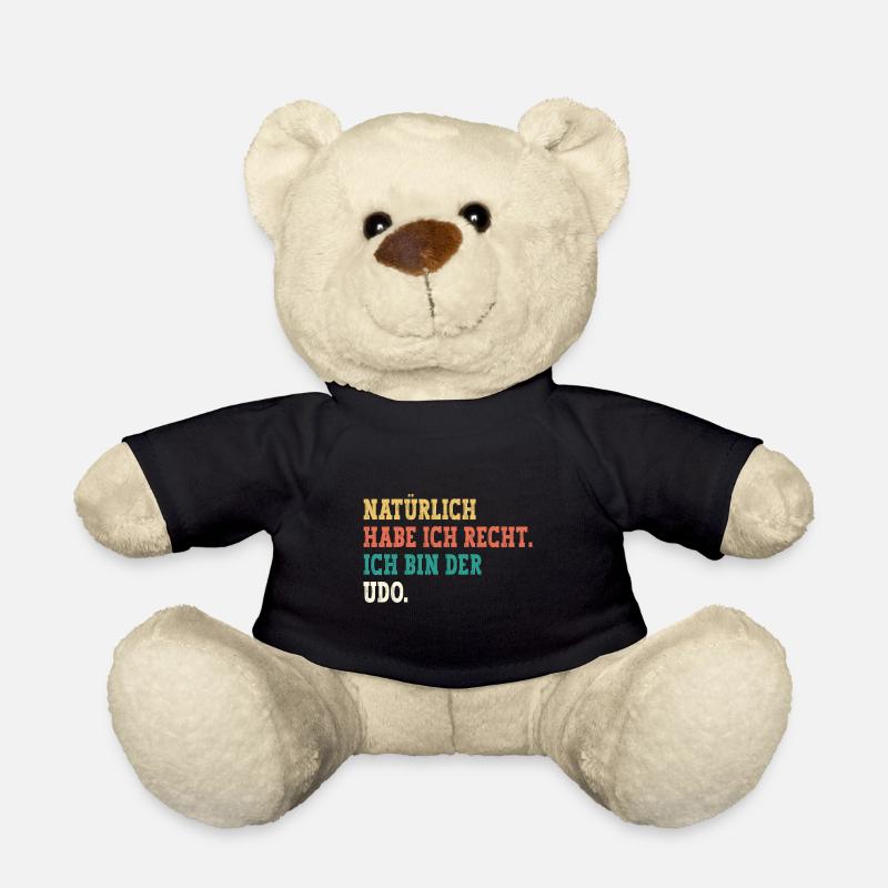 Udo Lustiger Spruch Vorname Name Udo - Teddy - Schwarz