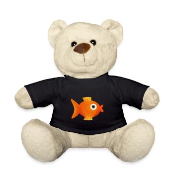 angeln, Angler, Fisch - Teddy - Schwarz - Vorne