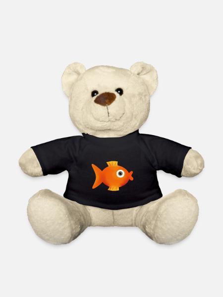 angeln, Angler, Fisch - Teddy - Schwarz